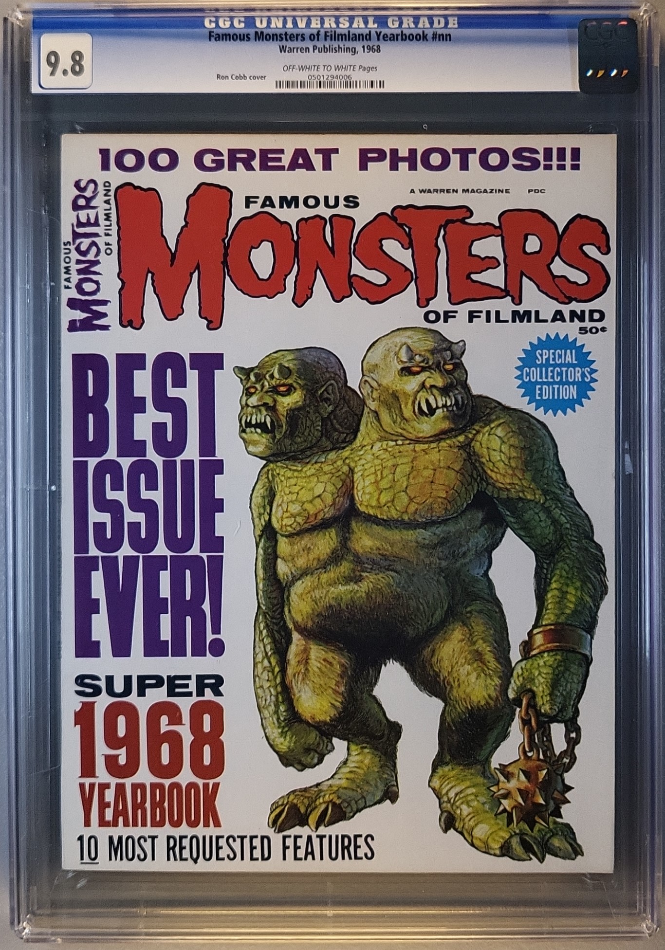Famous Monsters of Filmland 1968 Yearbook CGC 9.8 OW/W slab