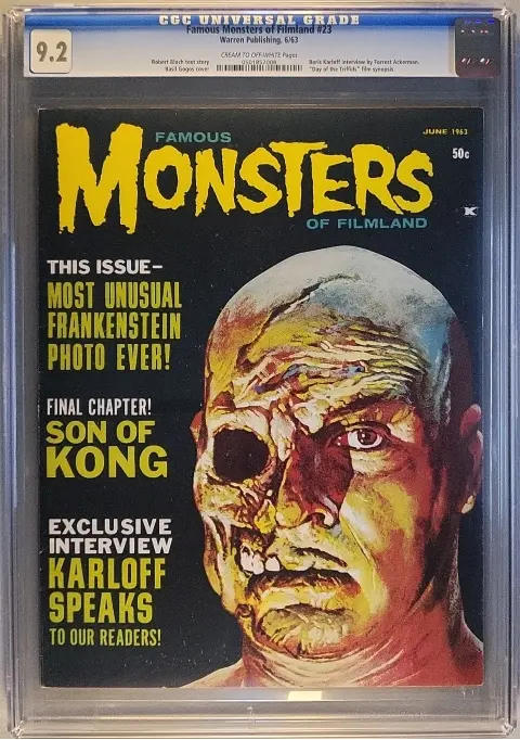 Famous Monsters of Filmland #23 CGC 9.2 CR/OW slab