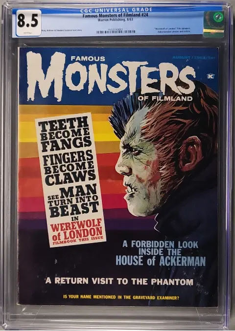 Famous Monsters of Filmland #24 CGC 8.5 White pages! slab