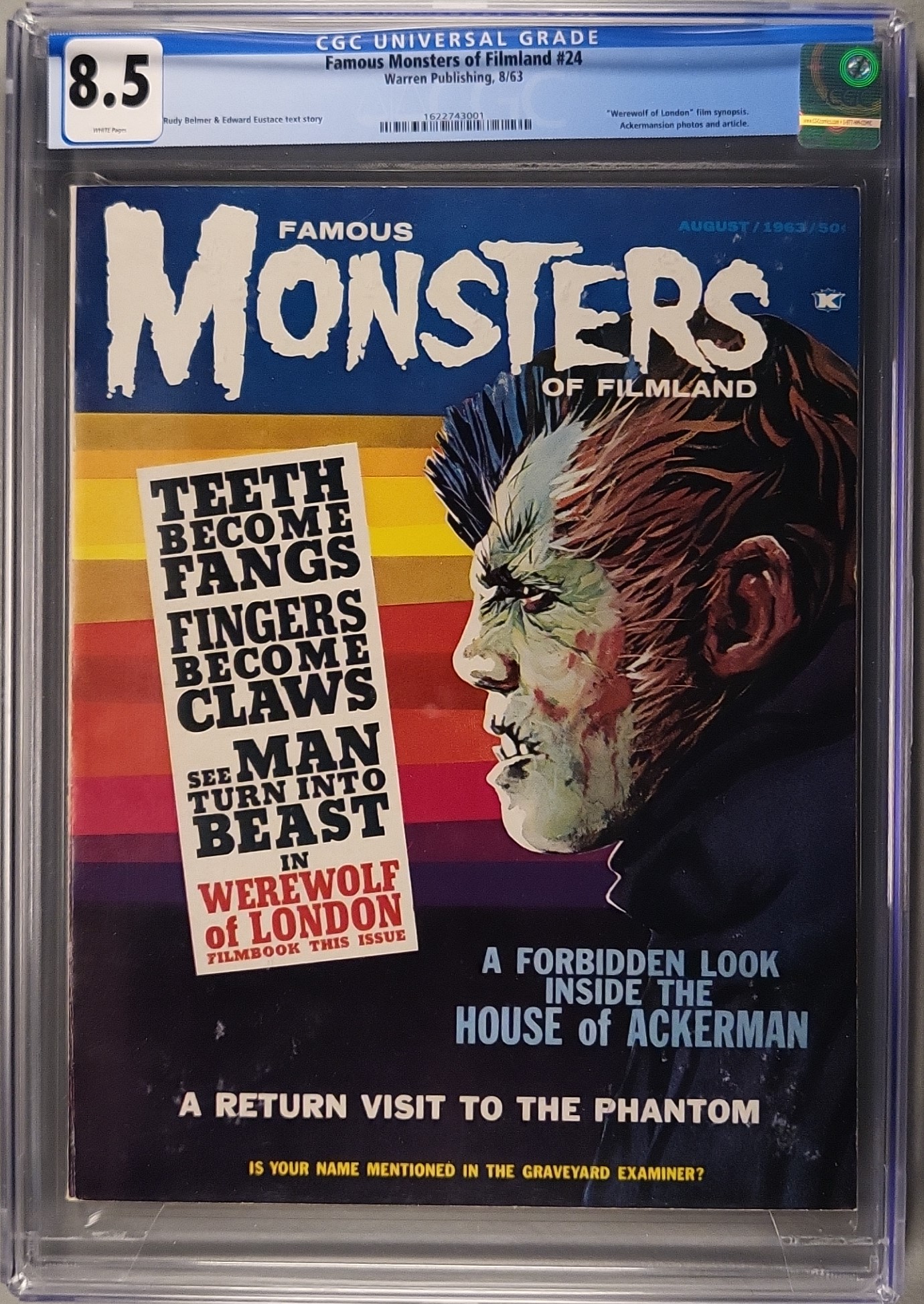 Famous Monsters of Filmland #24 CGC 8.5 White pages! slab