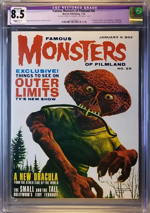 Famous Monsters of Filmland #26 CGC 8.5 C-1 White pages! slab