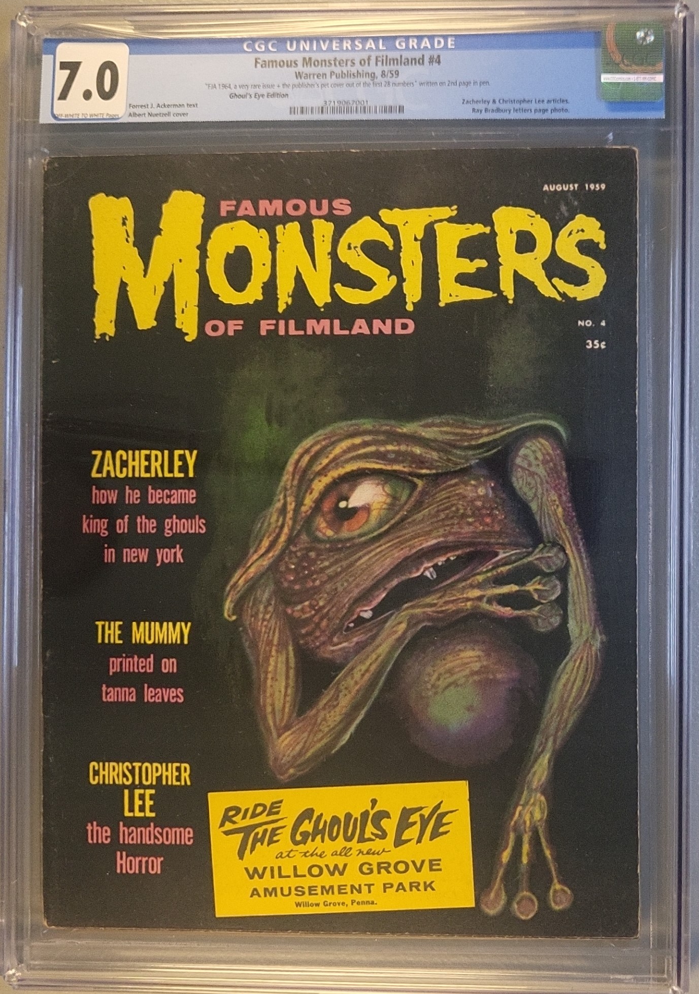 Famous Monsters of Filmland #4 — CGC 7.0 — Ghouls Eye Variant