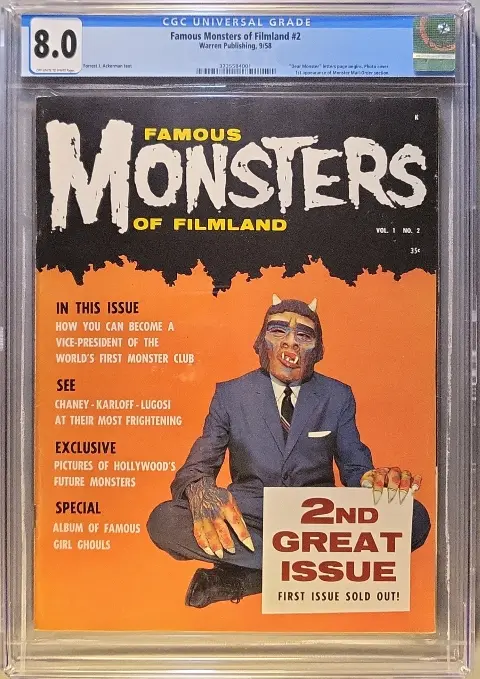 Famous Monsters of Filmland #2 CGC 8.0 OW/W slab