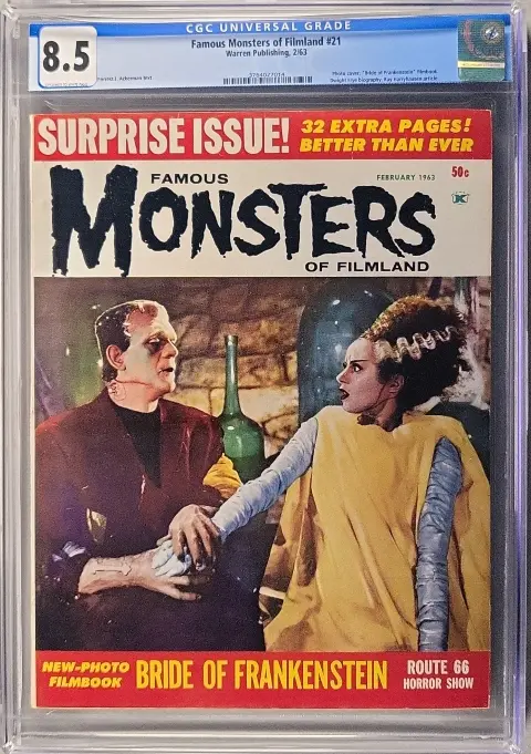Famous Monsters of Filmland #21 CGC 8.5 OW/W slab
