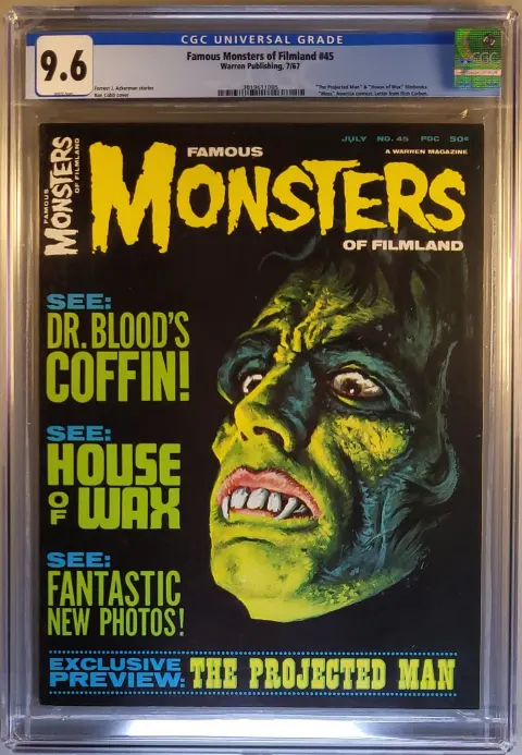 Famous Monsters of Filmland #45 CGC 9.6 White Pages! slab