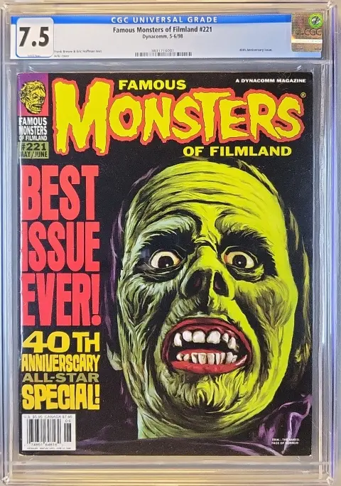 Famous Monsters of Filmland 221 Yearbook CGC 7.5 White pages! slab
