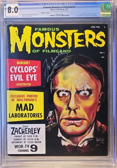 Famous Monsters of Filmland #7 WOR-TV Variant CGC 8.0 CR/OW slab