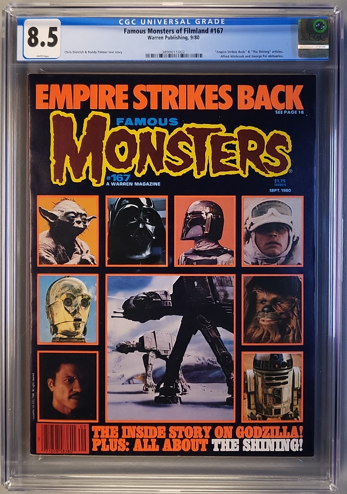 Famous Monsters of Filmland #167 CGC 8.5 White pages! slab