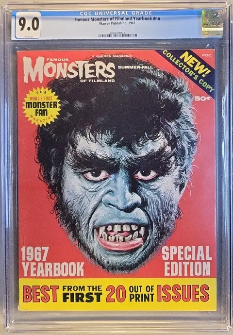 Famous Monsters of Filmland 1967 Yearbook CGC 9.0 White pages! slab