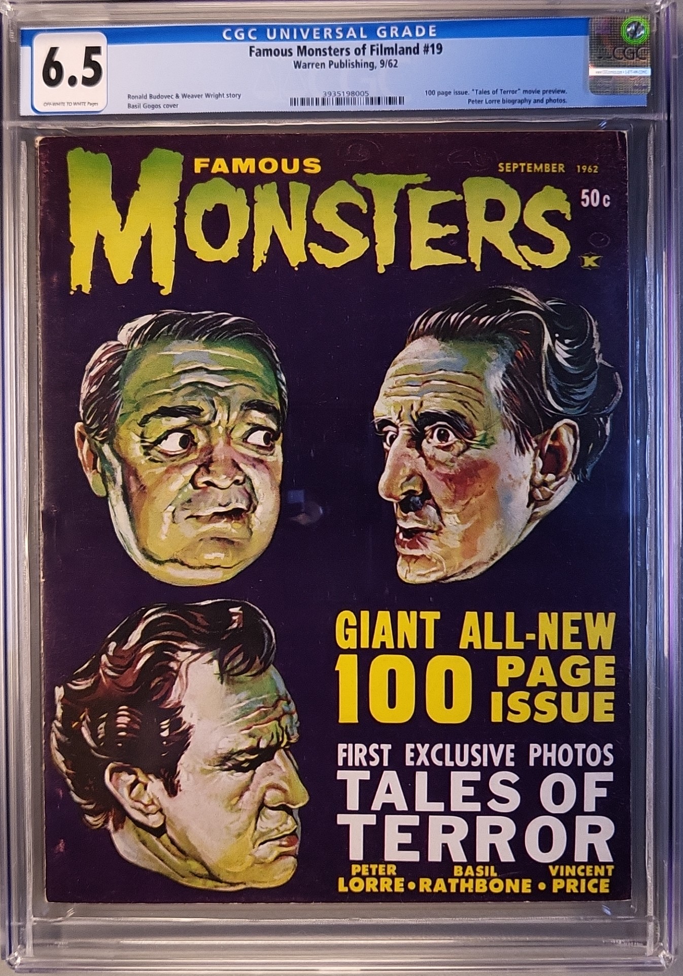 Famous Monsters of Filmland #19 CGC 6.5 OW/W slab