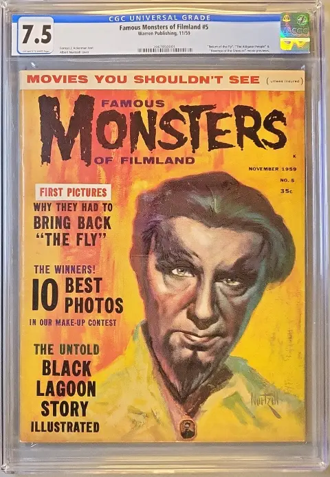 Famous Monsters of Filmland #5 CGC 7.5 OW/W slab