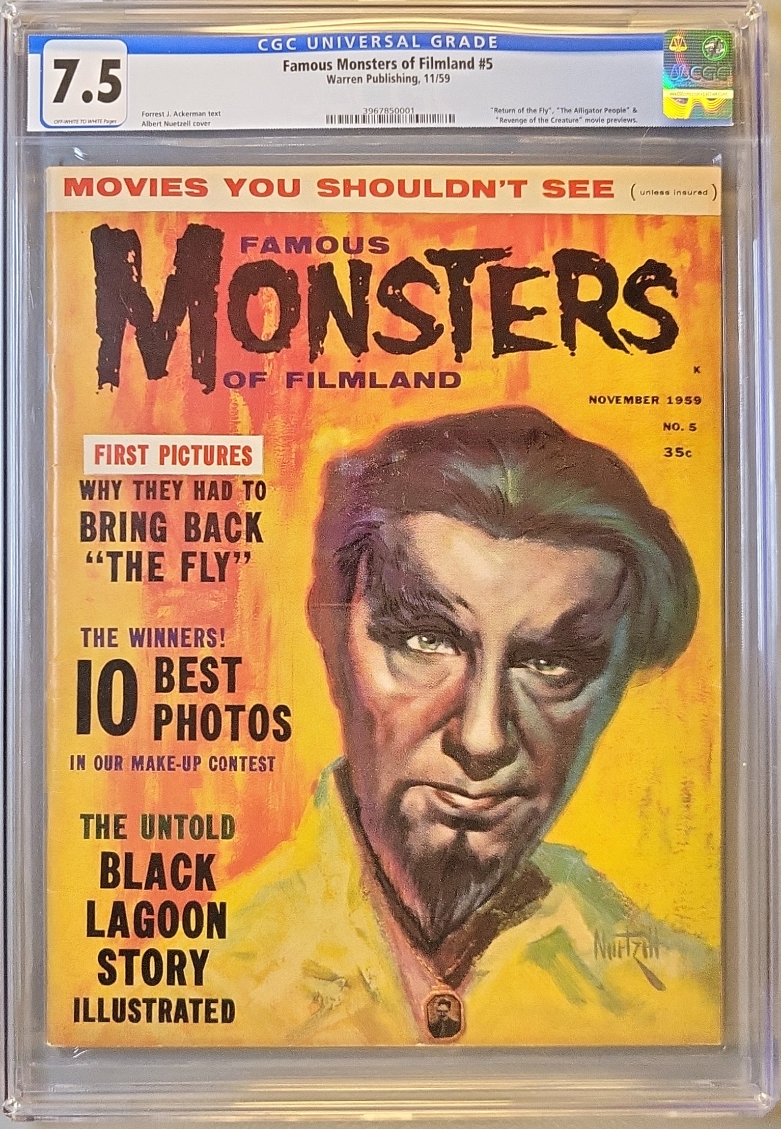 Famous Monsters of Filmland #5 CGC 7.5 OW/W slab