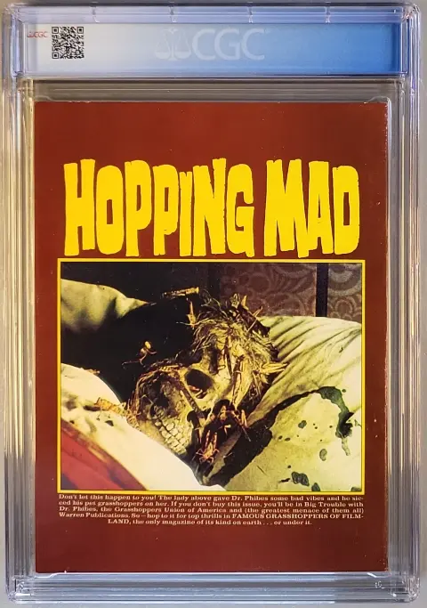 Famous Monsters of Filmland #126 Jul 1976, back cover of the CGC graded slab, graded CGC 9.2