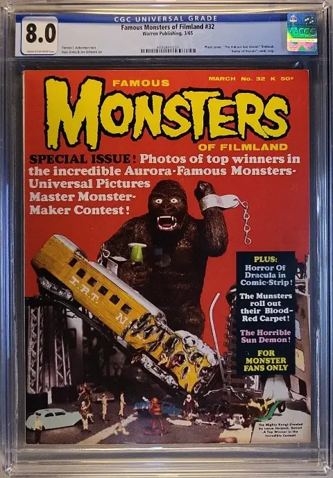 Famous Monsters of Filmland #32 CGC 8.0 CR/OW slab