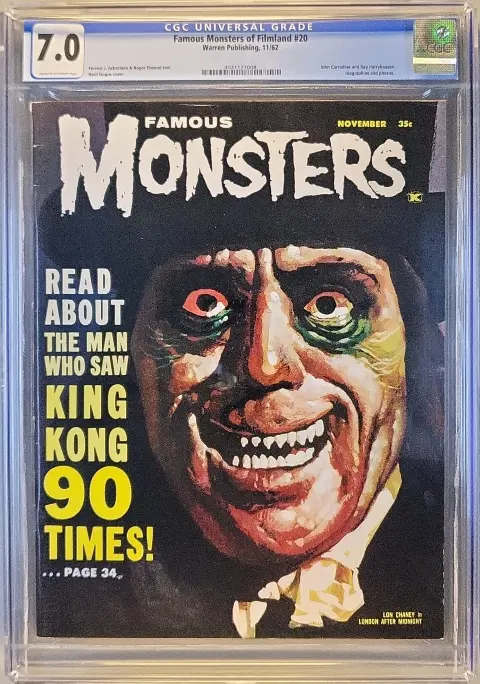 Famous Monsters of Filmland #20 CGC 7.0 CR/OW slab