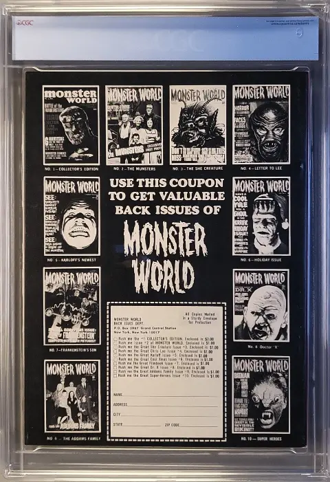 Famous Monsters of Filmland 1971 Yearbook — Back Cover