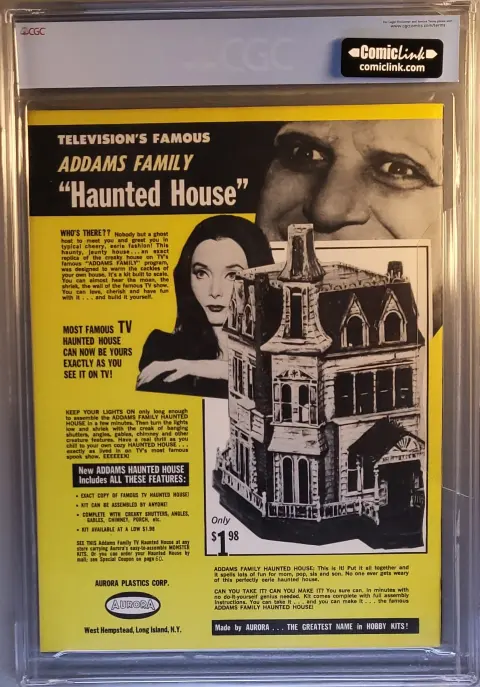 Famous Monsters of Filmland #42 Jan 1967, back cover of the CGC graded slab, graded CGC 9.6