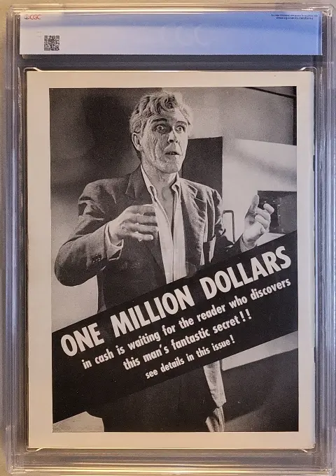 Famous Monsters of Filmland #6 Feb 1960, back cover of the CGC graded slab, graded CGC 7.0