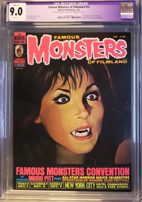 Famous Monsters of Filmland #122 CGC 9.0 C-1 White pages! slab
