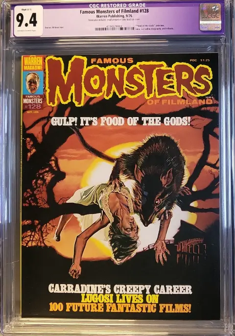Famous Monsters of Filmland #128 CGC 9.4 C-1 OW/W slab