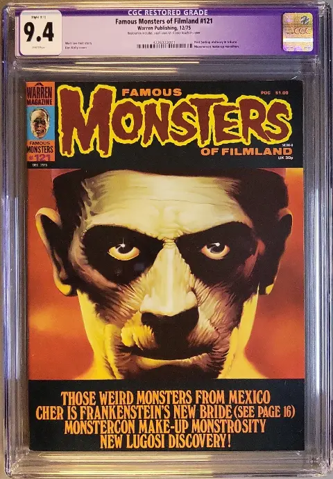Famous Monsters of Filmland #121 CGC 9.4 C-1 White pages! slab