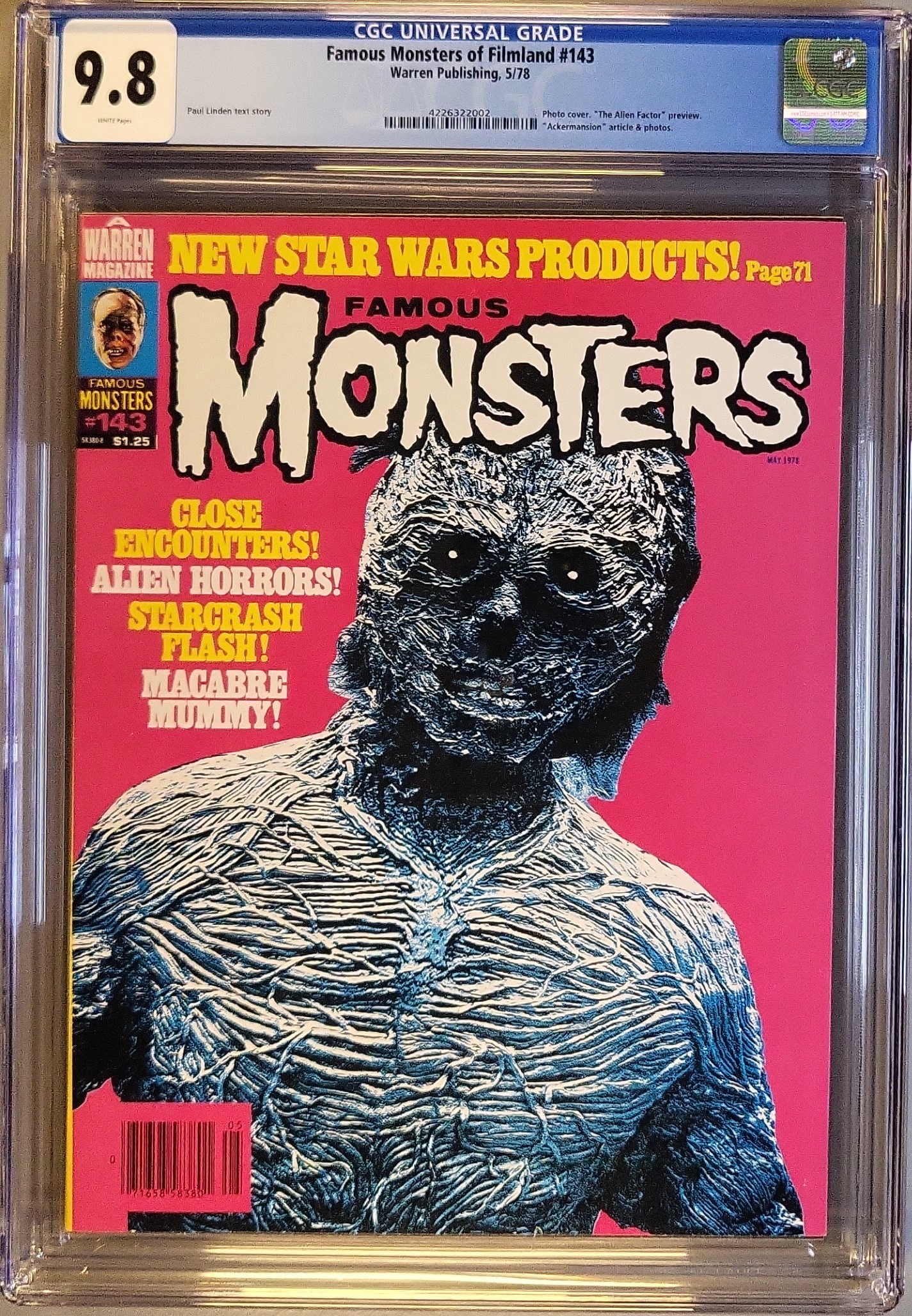 Famous Monsters of Filmland #143 CGC 9.8 White pages! slab