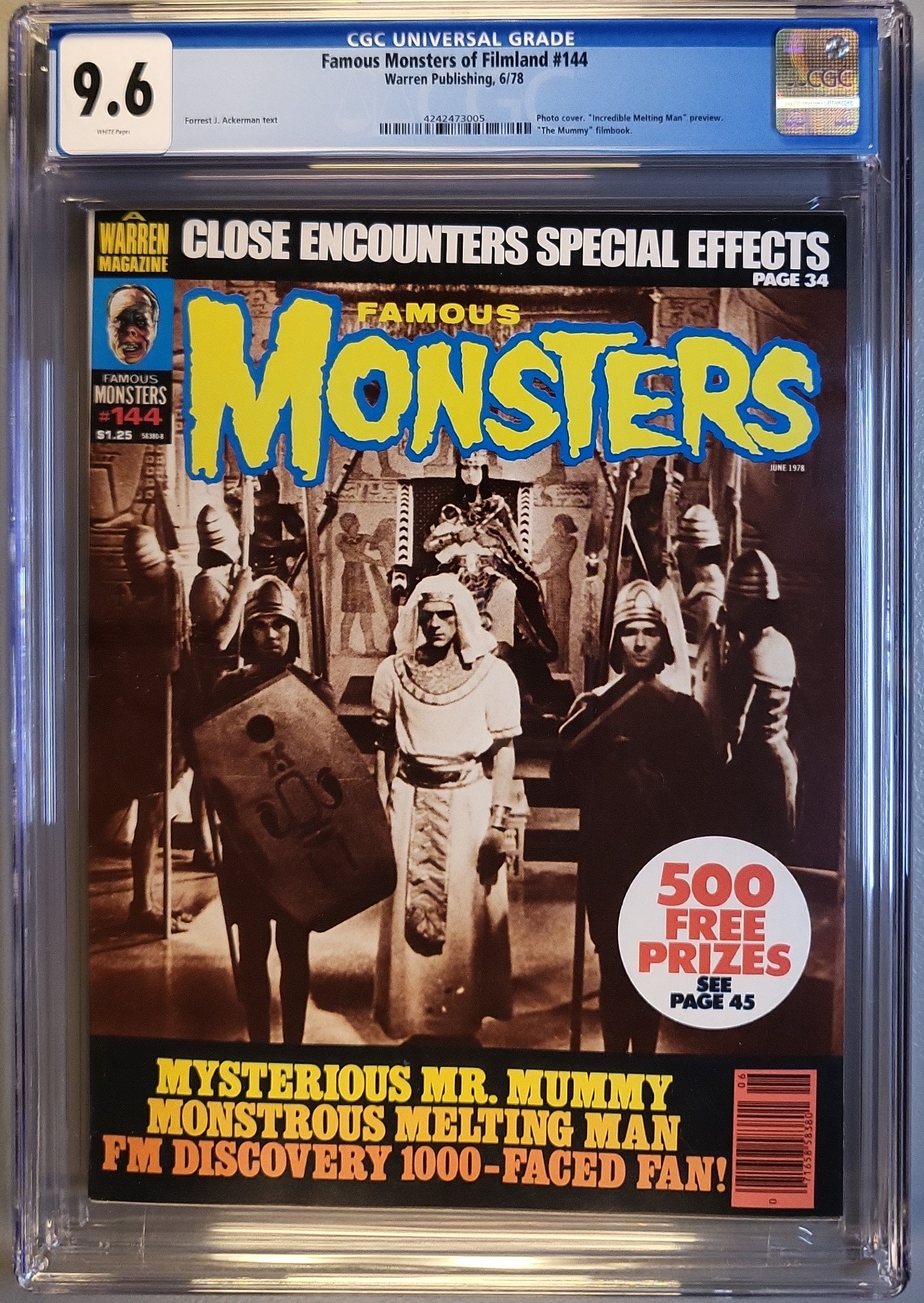 Famous Monsters of Filmland #144 CGC 9.6 White Pages! slab