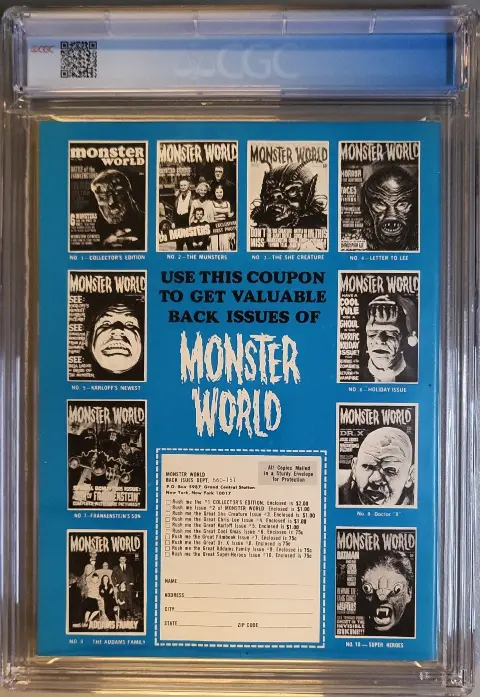 Famous Monsters of Filmland #51 — Back Cover