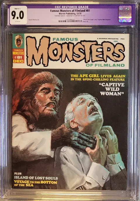 Famous Monsters of Filmland #81 CGC 9.0 C-1 White Pages! slab