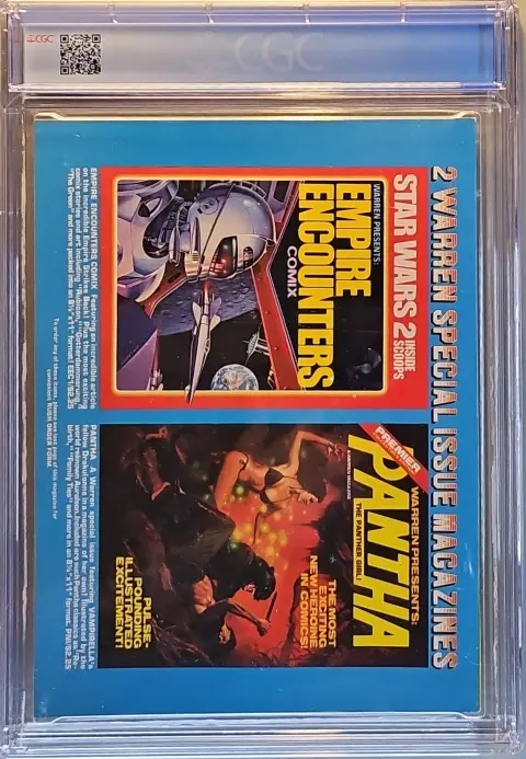 Famous Monsters of Filmland #169 Nov 1980, back cover of the CGC graded slab, graded CGC 9.6