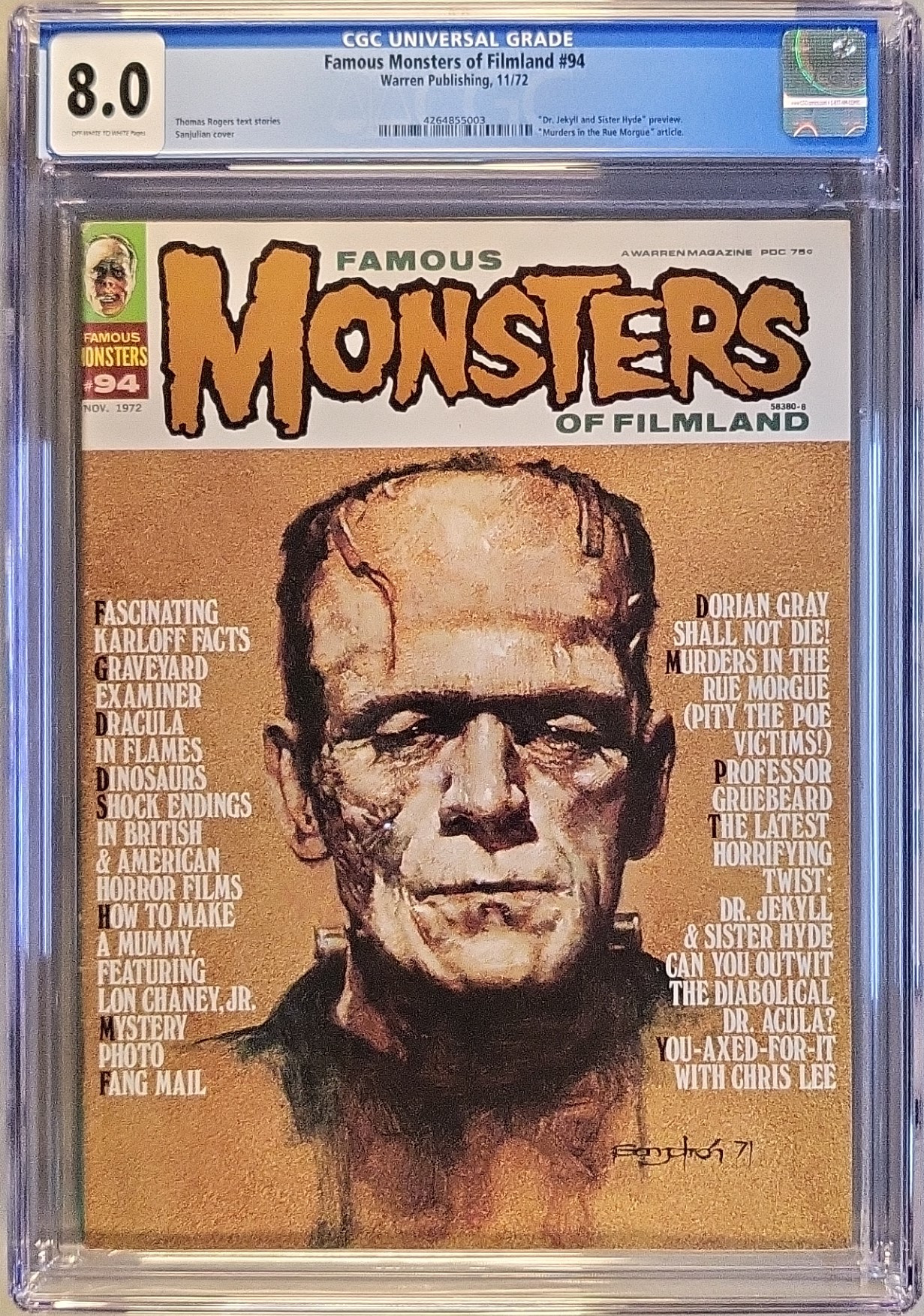 Famous Monsters of Filmland #94 CGC 8.0 OW/W slab