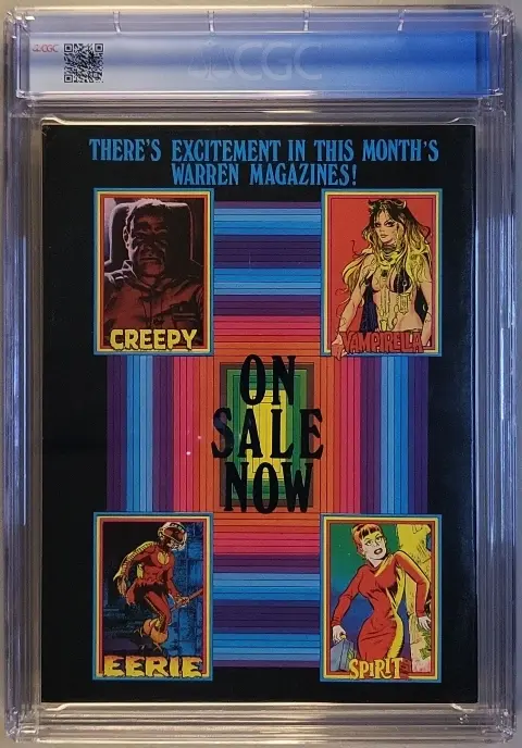 Famous Monsters of Filmland #108 Jul 1974, back cover of the CGC graded slab, graded CGC 6.5