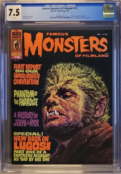 Famous Monsters of Filmland #115 CGC 7.5 White pages! slab