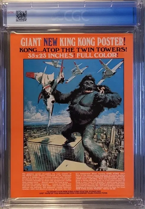 Famous Monsters of Filmland #132 Mar 1977, back cover of the CGC graded slab, graded CGC 9.4