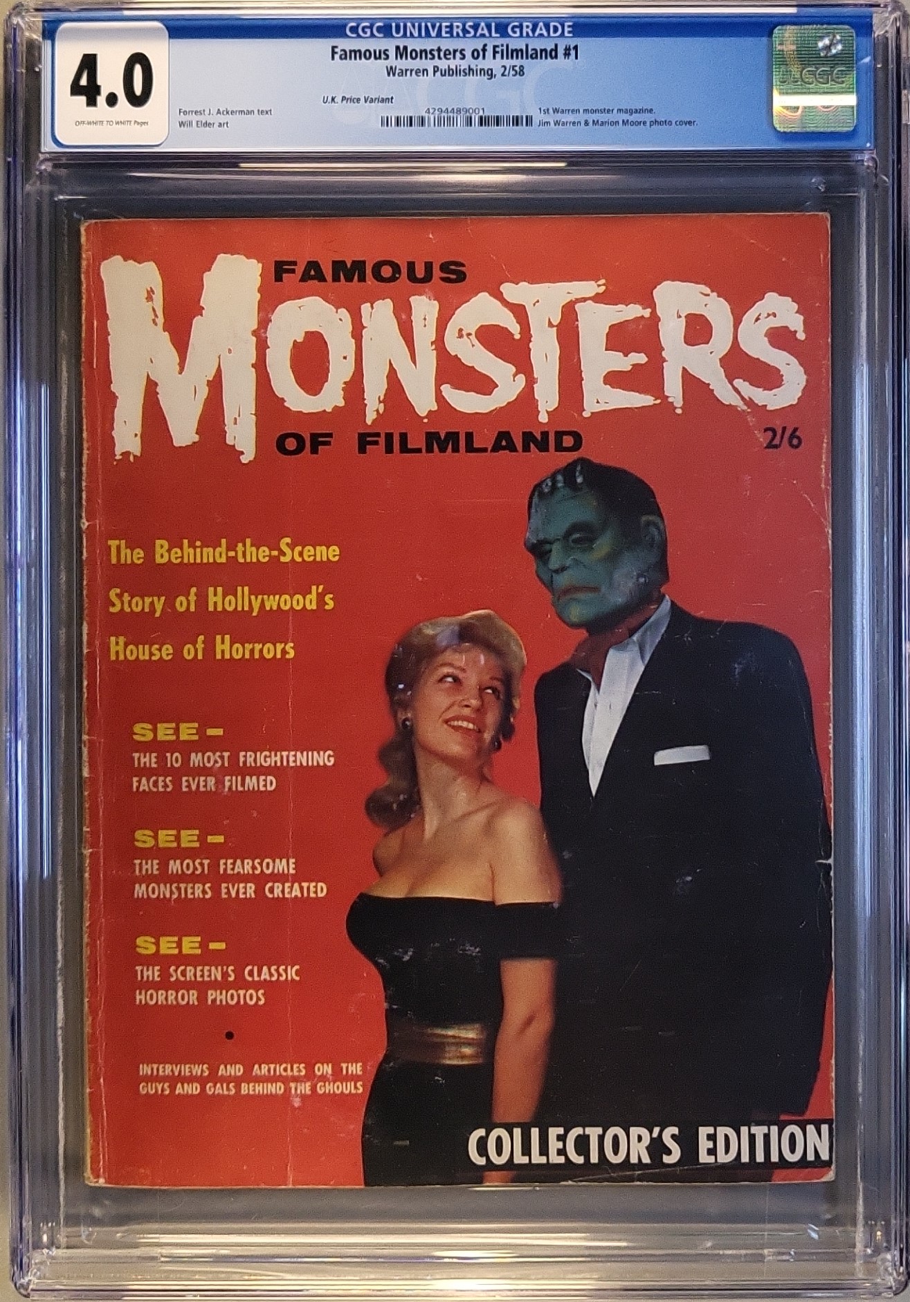 Famous Monsters of Filmland #1 — CGC 4.0 — UK Variant