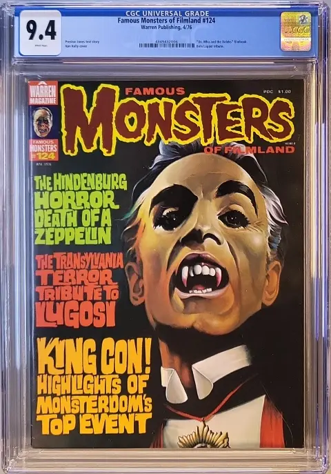 Famous Monsters of Filmland #124 CGC 9.4 White Pages! slab