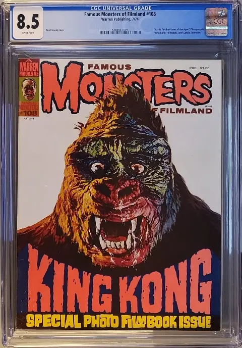 Famous Monsters of Filmland #108 CGC 8.5 White pages! slab