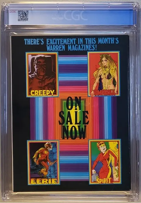 Famous Monsters of Filmland #108 Jul 1974, back cover of the CGC graded slab, graded CGC 8.5