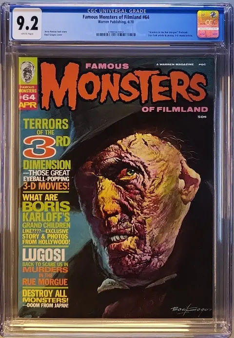 Famous Monsters of Filmland #64 CGC 9.2 White pages! slab