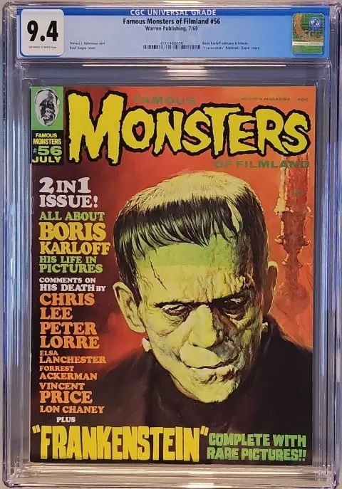 Famous Monsters of Filmland #56 CGC 9.4 OW/W slab