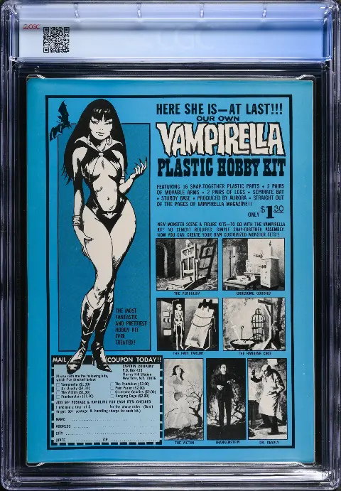 Famous Monsters of Filmland 1972 Yearbook Jul 1972, back cover of the CGC graded slab, graded CGC 9.2