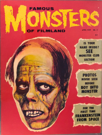 Famous Monsters of Filmland #3 April 1959 cover painting by Jim Warren of Lon Chaney as Phantom of the Opera