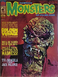 Famous Monsters of Filmland #106 April 1974 cover painting of The Hideous Sun Demon by Basil Gogos featuring horror demon themes