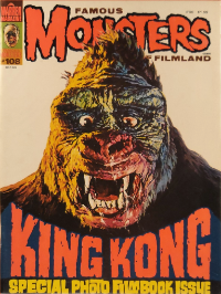 Famous Monsters of Filmland #108 July 1974 cover painting of King Kong by Basil Gogos featuring adventure monster themes