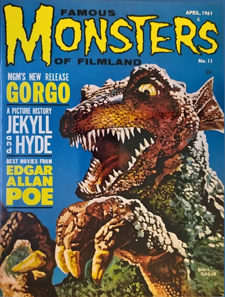 Famous Monsters of Filmland #11 April 1961 cover painting by Basil Gogos of Gorgo