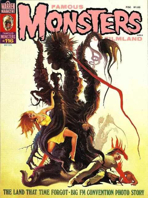 Famous Monsters of Filmland #116 May 1975 cover painting of Triffid from The Day of the Triffids by Ken Kelly featuring horror plant monster themes