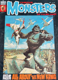 Famous Monsters of Filmland issue #125 May 1976 cover featuring promotional poster art from Dino De Laurentiis' King Kong remake