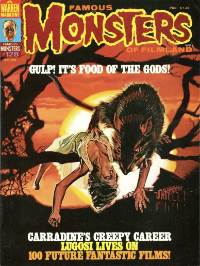 Famous Monsters of Filmland issue #128 September 1976 cover by Drew Struzan featuring giant rat attack from The Food of the Gods