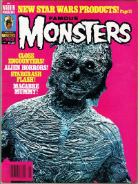 Famous Monsters of Filmland issue #143 May 1978 cover featuring colorful space monster from independent horror The Alien Factor