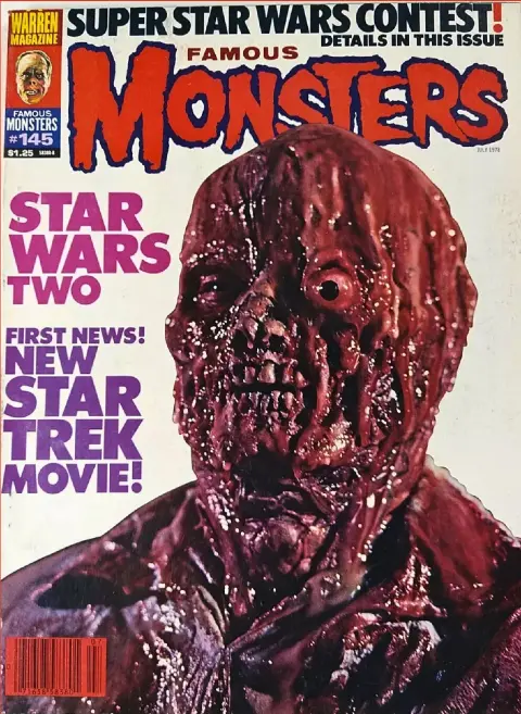 Famous Monsters of Filmland issue #145 July 1978 cover featuring gruesome photo of The Incredible Melting Man